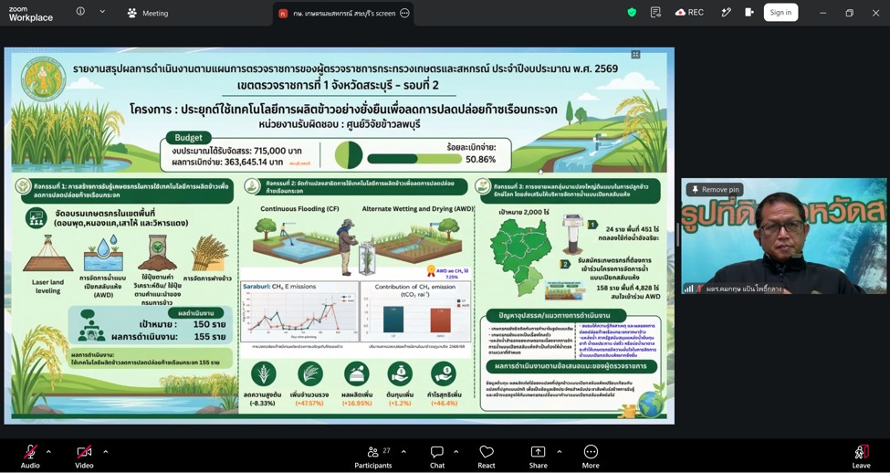 title - ผู้ตรวจราชการ ส.ป.ก. เข้าร่วมประชุมตรวจติดตามความก้าวหน้าผลการดำเนินงานตามแผนการตรวจราชการของผู้ตรวจราชการกระทรวงเกษตรและสหกรณ์ ประจำปีงบประมาณ พ.ศ. 2569 รอบที่ 2 เขตตรวจราชการที่ 1 จังหวัดสระบุรี ผ่านระบบประชุมออนไลน์ Zoom Cloud Meetings